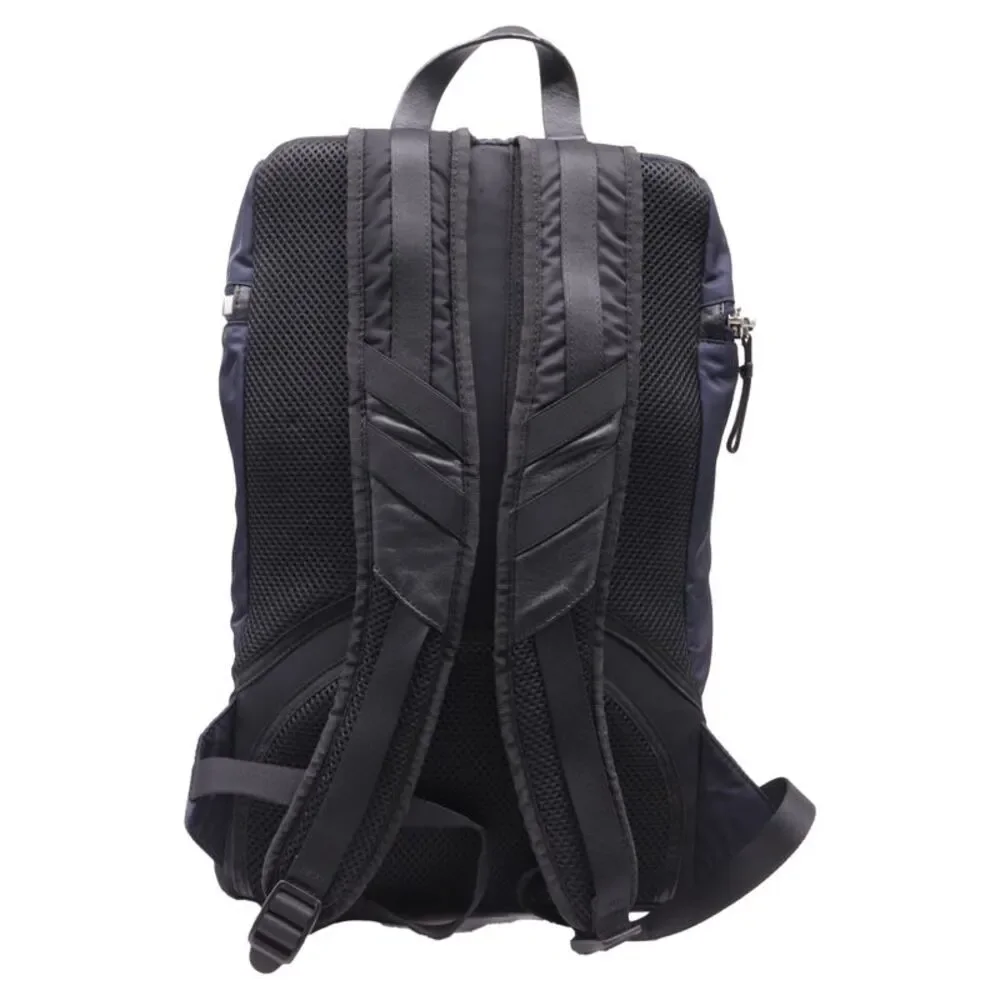 Moncler Vertical Zipped Backpack in Navy Blue Polyamide